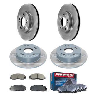 DuraGo® - Premium™ Plain Front and Rear Brake Kit with Semi-Metallic Pads