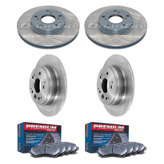 DuraGo® - Premium™ Plain Front and Rear Brake Kit with Semi-Metallic Pads