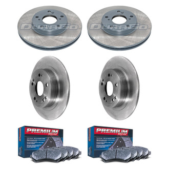 DuraGo® - Premium™ Plain Front and Rear Brake Kit with Semi-Metallic Pads