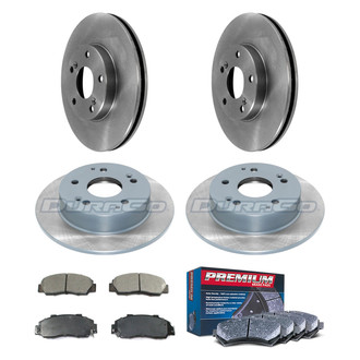 DuraGo® - Premium™ Plain Front and Rear Brake Kit with Semi-Metallic Pads