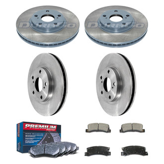 DuraGo® - Premium™ Plain Front and Rear Brake Kit with Semi-Metallic Pads