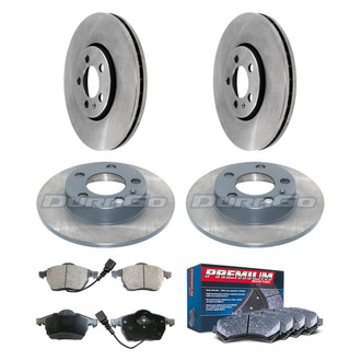 DuraGo® - Premium™ Plain Front and Rear Brake Kit with Semi-Metallic Pads