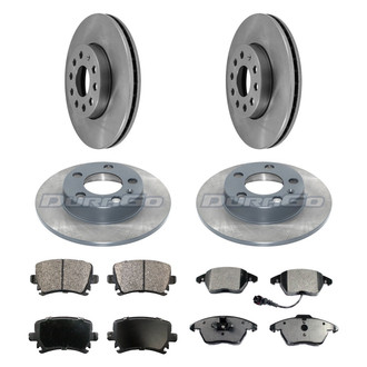 DuraGo® - Premium™ Plain Front and Rear Brake Kit with Semi-Metallic Pads