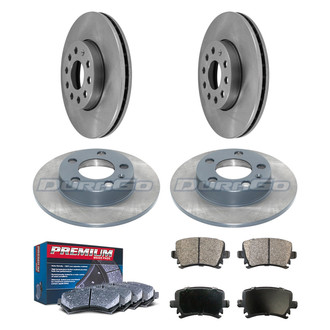 DuraGo® - Premium™ Plain Front and Rear Brake Kit with Semi-Metallic Pads
