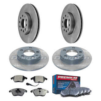 DuraGo® - Premium™ Plain Front and Rear Brake Kit with Semi-Metallic Pads