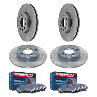 DuraGo® - Premium™ Plain Front and Rear Brake Kit with Semi-Metallic Pads