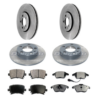 DuraGo® - Premium™ Plain Front and Rear Brake Kit with Semi-Metallic Pads