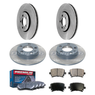 DuraGo® - Premium™ Plain Front and Rear Brake Kit with Semi-Metallic Pads