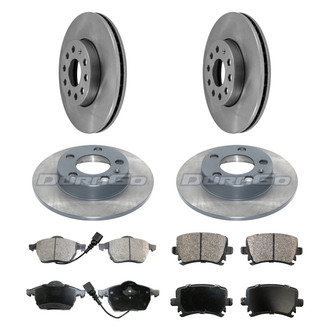DuraGo® - Premium™ Plain Front and Rear Brake Kit with Semi-Metallic Pads