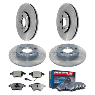 DuraGo® - Premium™ Plain Front and Rear Brake Kit with Semi-Metallic Pads