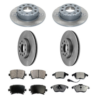 DuraGo® - Premium™ Plain Front and Rear Brake Kit with Semi-Metallic Pads