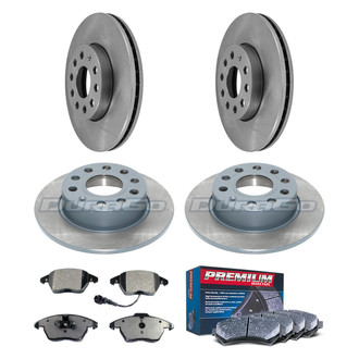 DuraGo® - Premium™ Plain Front and Rear Brake Kit with Semi-Metallic Pads