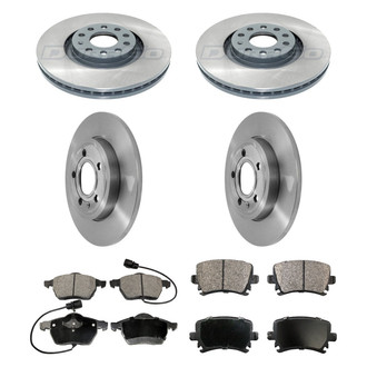 DuraGo® - Premium™ Plain Front and Rear Brake Kit with Semi-Metallic Pads