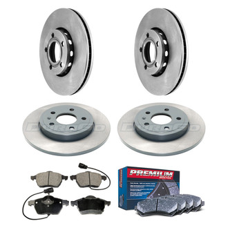 DuraGo® - Premium™ Plain Front and Rear Brake Kit with Semi-Metallic Pads