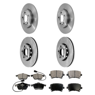 DuraGo® - Premium™ Plain Front and Rear Brake Kit with Semi-Metallic Pads