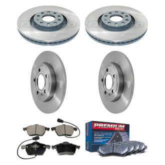 DuraGo® - Premium™ Plain Front and Rear Brake Kit with Semi-Metallic Pads