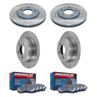 DuraGo® - Premium™ Plain Front and Rear Brake Kit with Semi-Metallic Pads
