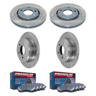 DuraGo® - Premium™ Plain Front and Rear Brake Kit with Semi-Metallic Pads