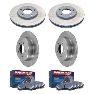 DuraGo® - Premium™ Plain Front and Rear Brake Kit with Semi-Metallic Pads