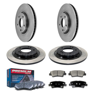 DuraGo® - Premium™ Plain Front and Rear Brake Kit with Semi-Metallic Pads