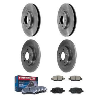 DuraGo® - Premium™ Plain Front and Rear Brake Kit with Semi-Metallic Pads