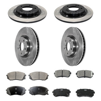 DuraGo® - Premium™ Plain Front and Rear Brake Kit with Semi-Metallic Pads
