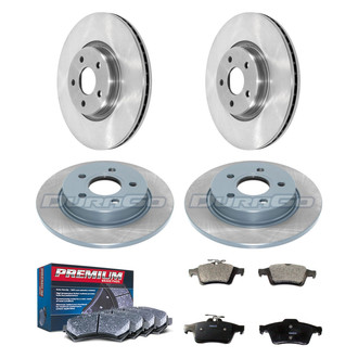 DuraGo® - Premium™ Plain Front and Rear Brake Kit with Semi-Metallic Pads