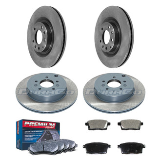 DuraGo® - Premium™ Plain Front and Rear Brake Kit with Semi-Metallic Pads