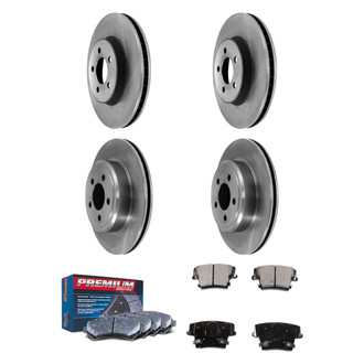 DuraGo® - Premium™ Plain Front and Rear Brake Kit with Semi-Metallic Pads