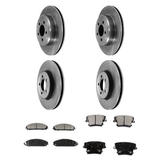 DuraGo® - Premium™ Plain Front and Rear Brake Kit with Semi-Metallic Pads