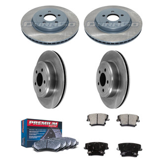 DuraGo® - Premium™ Plain Front and Rear Brake Kit with Semi-Metallic Pads