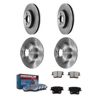 DuraGo® - Premium™ Plain Front and Rear Brake Kit with Semi-Metallic Pads