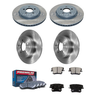 DuraGo® - Premium™ Plain Front and Rear Brake Kit with Semi-Metallic Pads