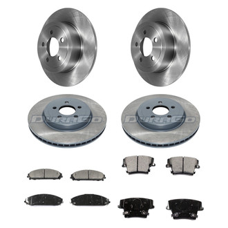 DuraGo® - Premium™ Plain Front and Rear Brake Kit with Semi-Metallic Pads