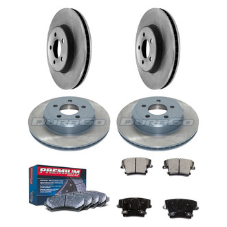 DuraGo® - Premium™ Plain Front and Rear Brake Kit with Semi-Metallic Pads
