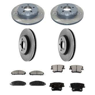 DuraGo® - Premium™ Plain Front and Rear Brake Kit with Semi-Metallic Pads