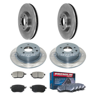 DuraGo® - Premium™ Plain Front and Rear Brake Kit with Semi-Metallic Pads