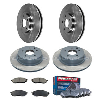 DuraGo® - Premium™ Plain Front and Rear Brake Kit with Semi-Metallic Pads
