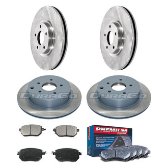 DuraGo® - Premium™ Plain Front and Rear Brake Kit with Semi-Metallic Pads