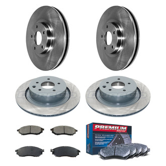 DuraGo® - Premium™ Plain Front and Rear Brake Kit with Semi-Metallic Pads