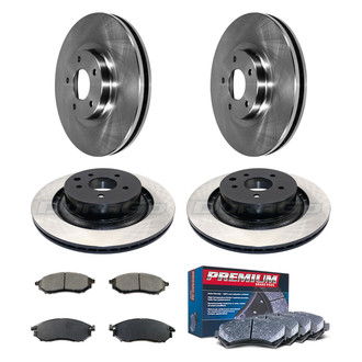 DuraGo® - Premium™ Plain Front and Rear Brake Kit with Semi-Metallic Pads