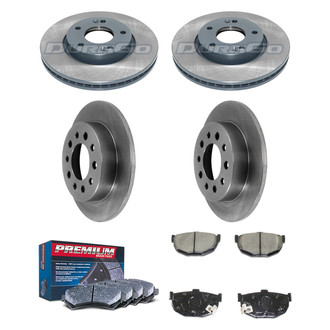 DuraGo® - Premium™ Plain Front and Rear Brake Kit with Semi-Metallic Pads