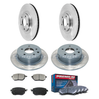 DuraGo® - Premium™ Plain Front and Rear Brake Kit with Semi-Metallic Pads