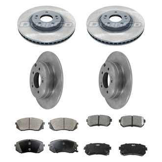DuraGo® - Premium 1-Piece Plain Brake Kit with Semi-Metallic Brake Pads