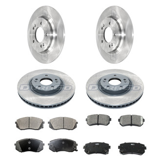 DuraGo® - Premium™ Plain Front and Rear Brake Kit with Semi-Metallic Pads