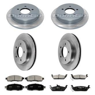 DuraGo® - Premium™ Plain Front and Rear Brake Kit with Semi-Metallic Pads