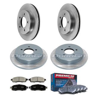 DuraGo® - Premium™ Plain Front and Rear Brake Kit with Semi-Metallic Pads