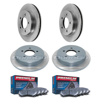 DuraGo® - Premium™ Plain Front and Rear Brake Kit with Semi-Metallic Pads
