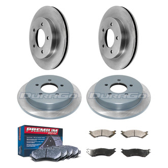 DuraGo® - Premium™ Plain Front and Rear Brake Kit with Semi-Metallic Pads
