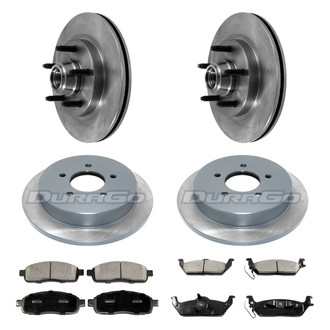 DuraGo® - Premium™ Plain Front and Rear Brake Kit with Semi-Metallic Pads